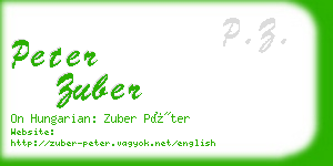 peter zuber business card